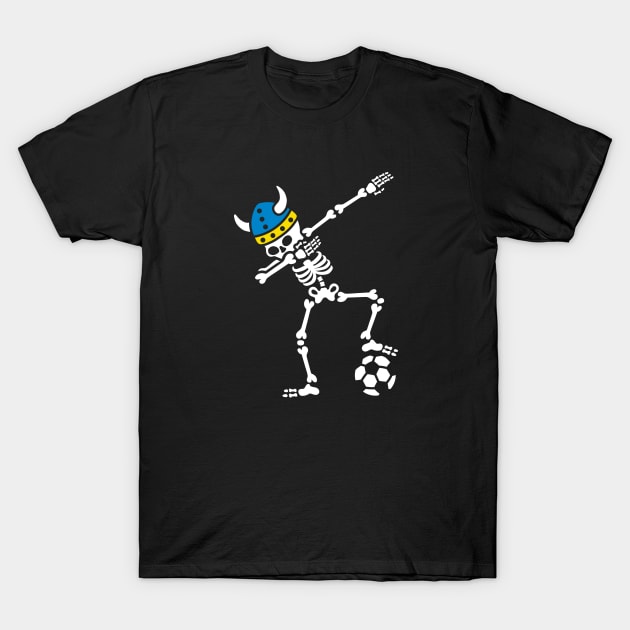 Sweden dab dabbing skeleton soccer football T-Shirt by LaundryFactory